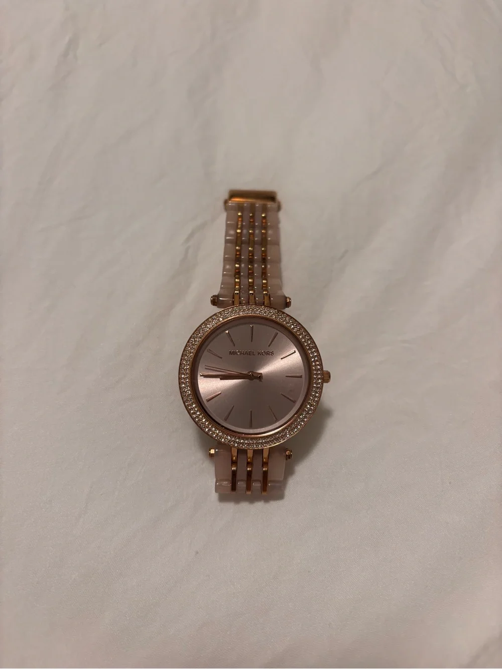 Michael Kors Rose Gold Crystal Bezel Women's Bracelet Watch